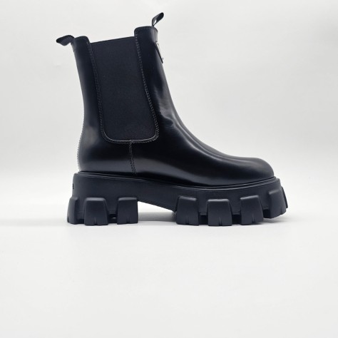 Prada Brushed Leather Chelsea Boots