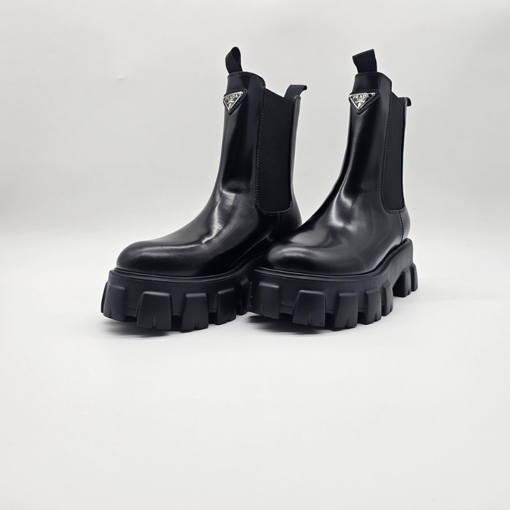 Prada Brushed Leather Chelsea Boots - Soleo.gr