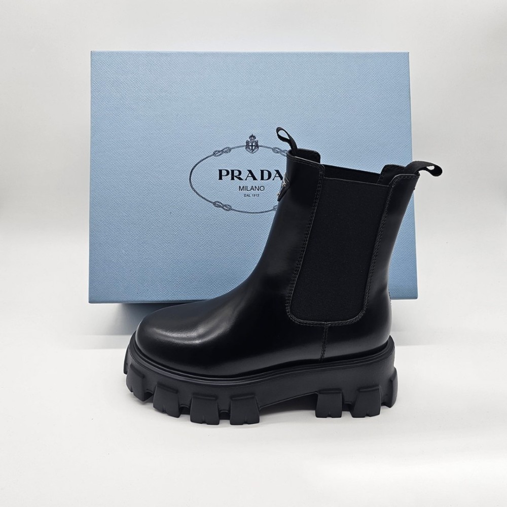 Prada Brushed Leather Chelsea Boots - Soleo.gr